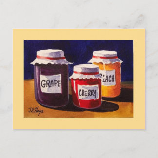 Postal Cartão de Posto Jelly Jars da vovó