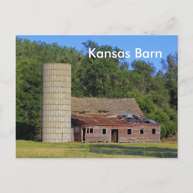 Postal Cartão de Posto Kansas Barn (Frente)