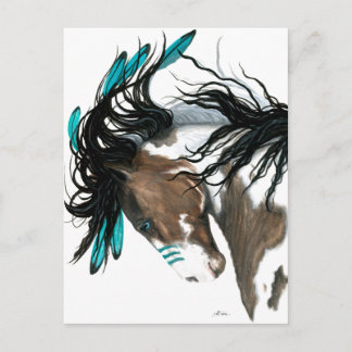 Postal Cartão de Posto Majexpressas Pinto Horse por Bihrl