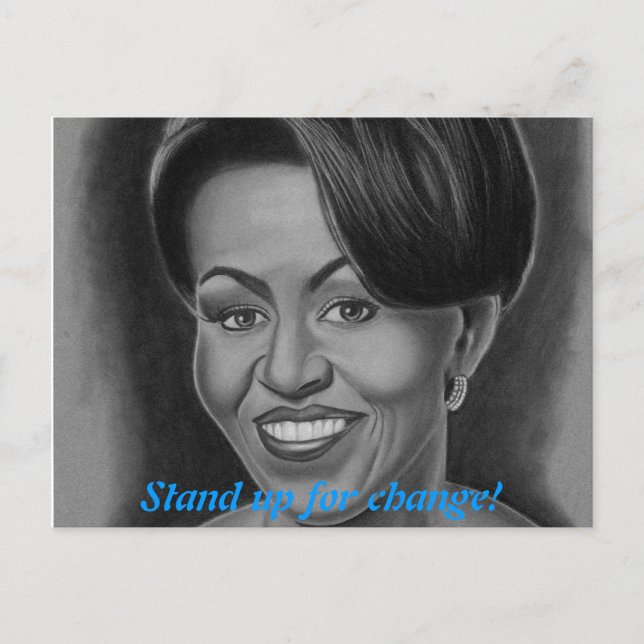 Postal Cartão de Posto Michelle Obama (Frente)