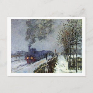 Postal Cartão de Posto Monet Train in Snow