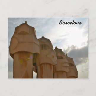 Postal Cartão de Posto para chaminés Antonio Gaudi, Barce