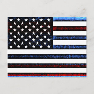 Postal Cartão de Posto Patriotismo Americano de Bandeira