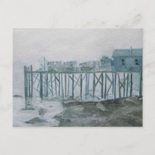 Postal Cartão de Posto Pier de Lagosta de Maine da arte o