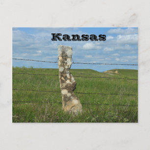Postal CARTÃO DE POSTO Posto de cerca de Kansas Limestone