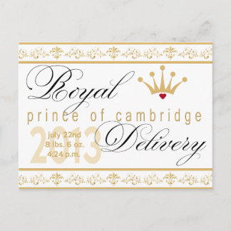 Postal Cartão de Posto Príncipe de Cambridge Souvenir