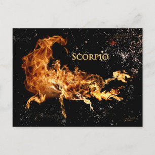 Postal Cartão de Posto Scorpio - Símbolos Zodiac