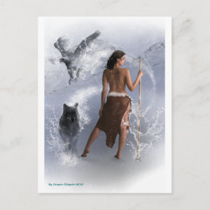 Postal Cartão de Posto Shaman para mulheres