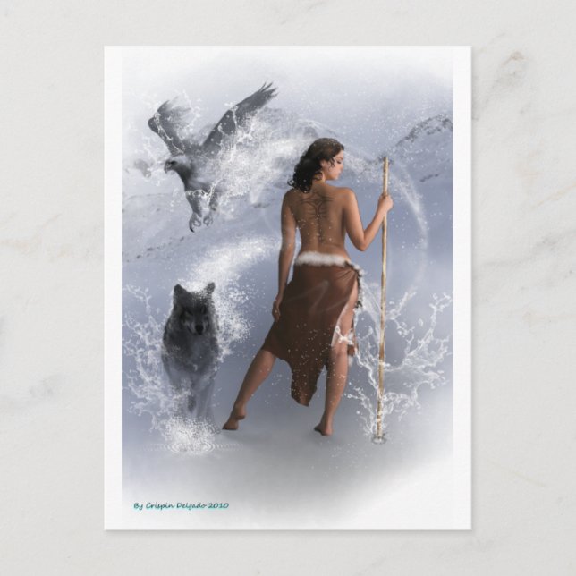 Postal Cartão de Posto Shaman para mulheres (Frente)