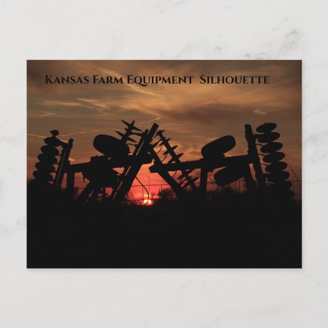 Postal Cartão de Posto Silhouette para Equipamento de Faz (Frente)