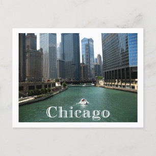 Postal Cartão de Posto Skyline & Canal para Viagem de Chi