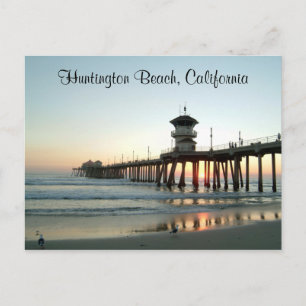 Postal Cartão de Posto Sunrise Huntington Beach Pier Cal