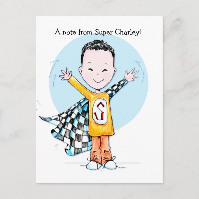 Postal Cartão de posto Super Duper Boy (Frente)