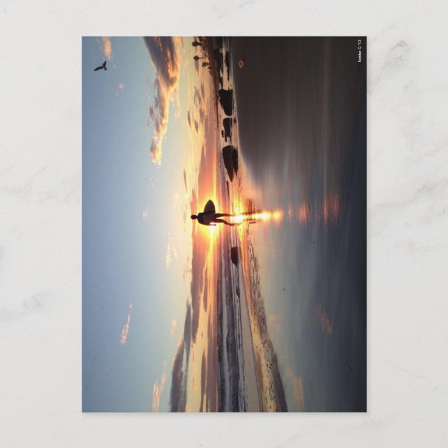 Postal Cartão de Posto Surfer Sunset (Frente)