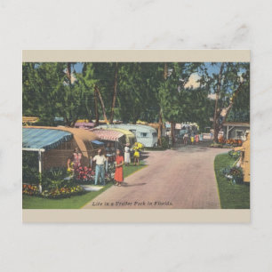 Postal Cartão de Posto Vintage Florida Trailer Park