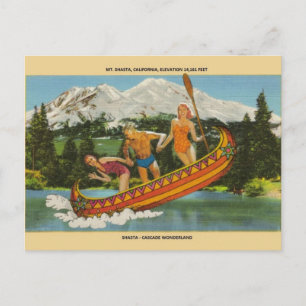 Postal Cartão de Posto Vintage Mt. Shasta Cascade Wonder