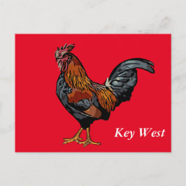 Postal Cartão de Posto West Key Red Rooster