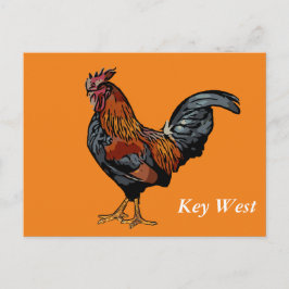 Postal Cartão de Posto West Key Rooster Orange