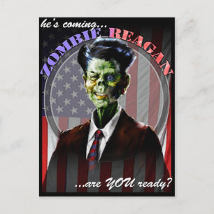 Postal Cartão de Posto Zombie Reagan