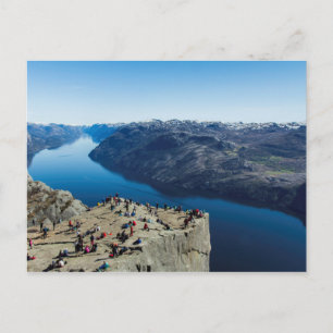 Postal Cartão de Preikestolen (rocha) do púlpito Norueg