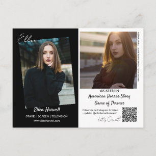 Postal Cartão de Promoção de Foto Composto Modelo de Ator