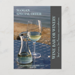 Postal Cartão de promoção do vinho, de bar ou de adega