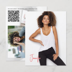 Postal Cartão de Promoção QR Code de Ator Modelo de Assin