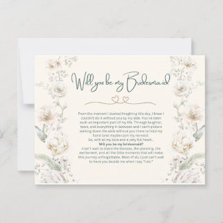 Postal Cartão de Proposta da Sage Green Bridesmaid