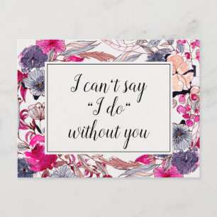 Postal Cartão de Proposta de Bridesmaid de Casamento Flor