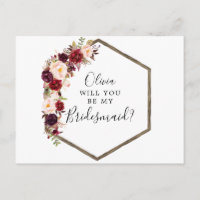 Cartão de Proposta de Padrinho de Casamento Boho B