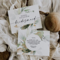 Cartão de Proposta Dourada Bridesmaid da Watercolo