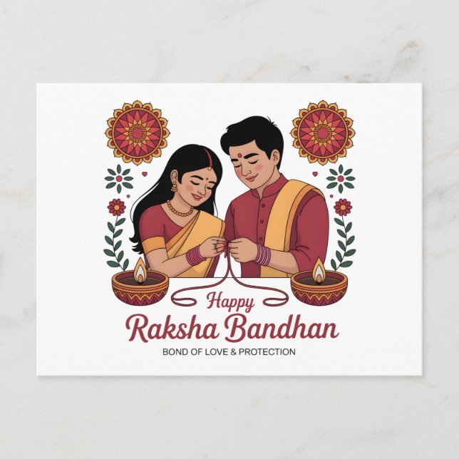 Postal Cartão de Raksha Bandhan (Frente)