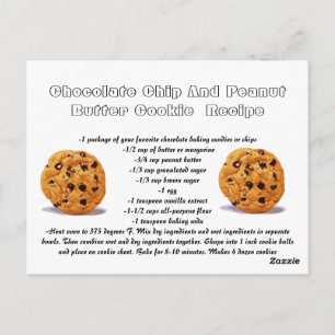 Postal Cartão de recebimento Chip Peanut Manteiga Cookie