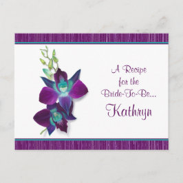 Postal Cartão de Receita Azul Bom Dendrobium Orchid
