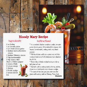Postal Cartão de Receita Bloody Mary