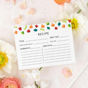 Postal Cartão de Receita Colorida Fiesta Mexicana