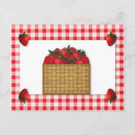 Postal Cartão de Receita da Cesta de Morango
