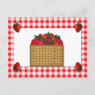 Postal Cartão de Receita da Cesta de Morango
