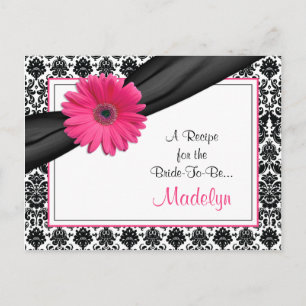 Postal Cartão de Receita Daisy Gerber Rosa Damask para a 