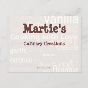 Postal Cartão de Receita de Arte comida (Personalizar)