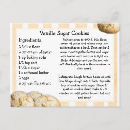 Postal Cartão de Receita de Bolachas de Açúcar da Vanilla