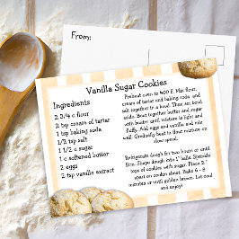 Postal Cartão de Receita de Bolachas de Açúcar da Vanilla