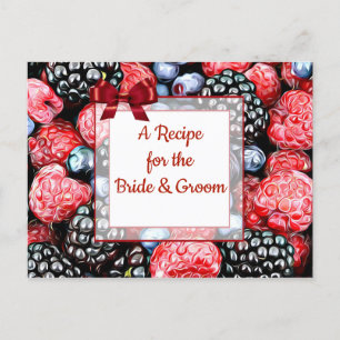 Postal Cartão de Receita de Casamento de Berries Doce