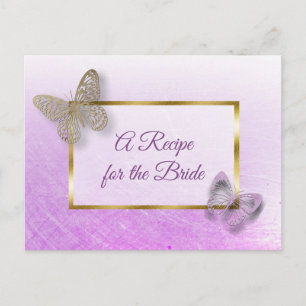 Postal Cartão de Receita de Casamento de Borboleta Doura