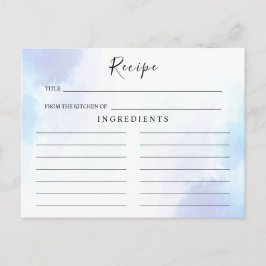 Postal Cartão de Receita de Casamento de Praia Azul Claro