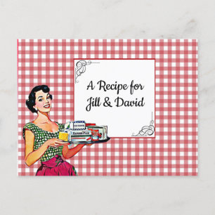 Postal Cartão de Receita de Casamento de Senhora Retro P