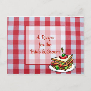 Postal Cartão de Receita de Casamento de Tablecloth de X