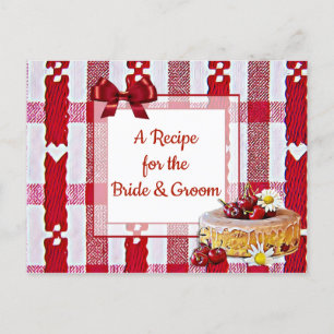 Postal Cartão de Receita de Casamento de Tablecloth de X