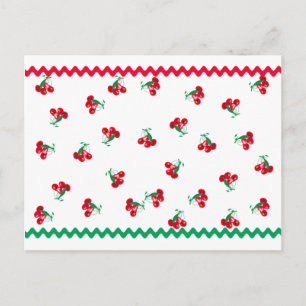 Postal Cartão de Receita de Cerejas e Ric Rac