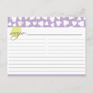 Postal Cartão de Receita de Chá Bridal